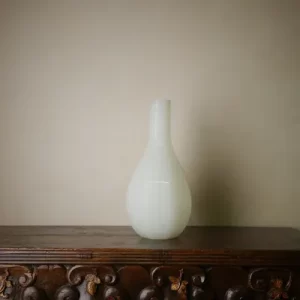 Lava Glass Octagonal Vase (White)